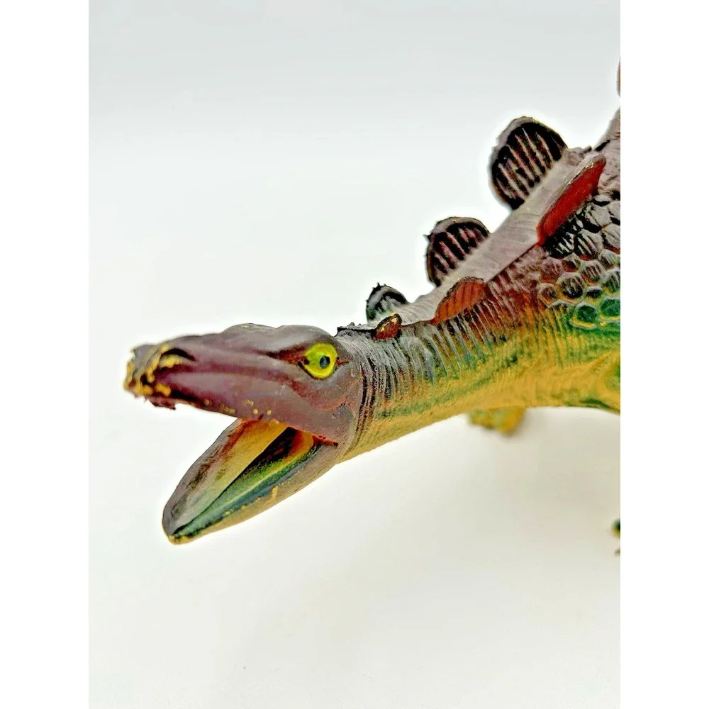 Vintage Stegosaurus Dinosaur 15'' Green/Orange Dor Mei‎ 1986 Toy Prehistoric